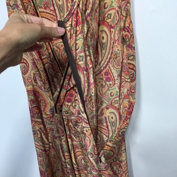 Karen Millen Paisley Print Midi V Neck Dress 10 - Picture 6 of 11